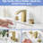 8 Inch Widespread 3 Hole Bathroom Vanity Faucet, Stainless Steel, Brushed Gold, Double Lever Handles, Manual Operation Sink Gold Finish, Contemporary Style,