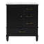 Meuble-lavabo de 30 po avec lavabo, armoire de salle de bain avec porte, trois tiroirs, pieds en bois massif et panneau de fibres à densité moyenne, patins réglables (même SKU: N759P207656B)-118774474