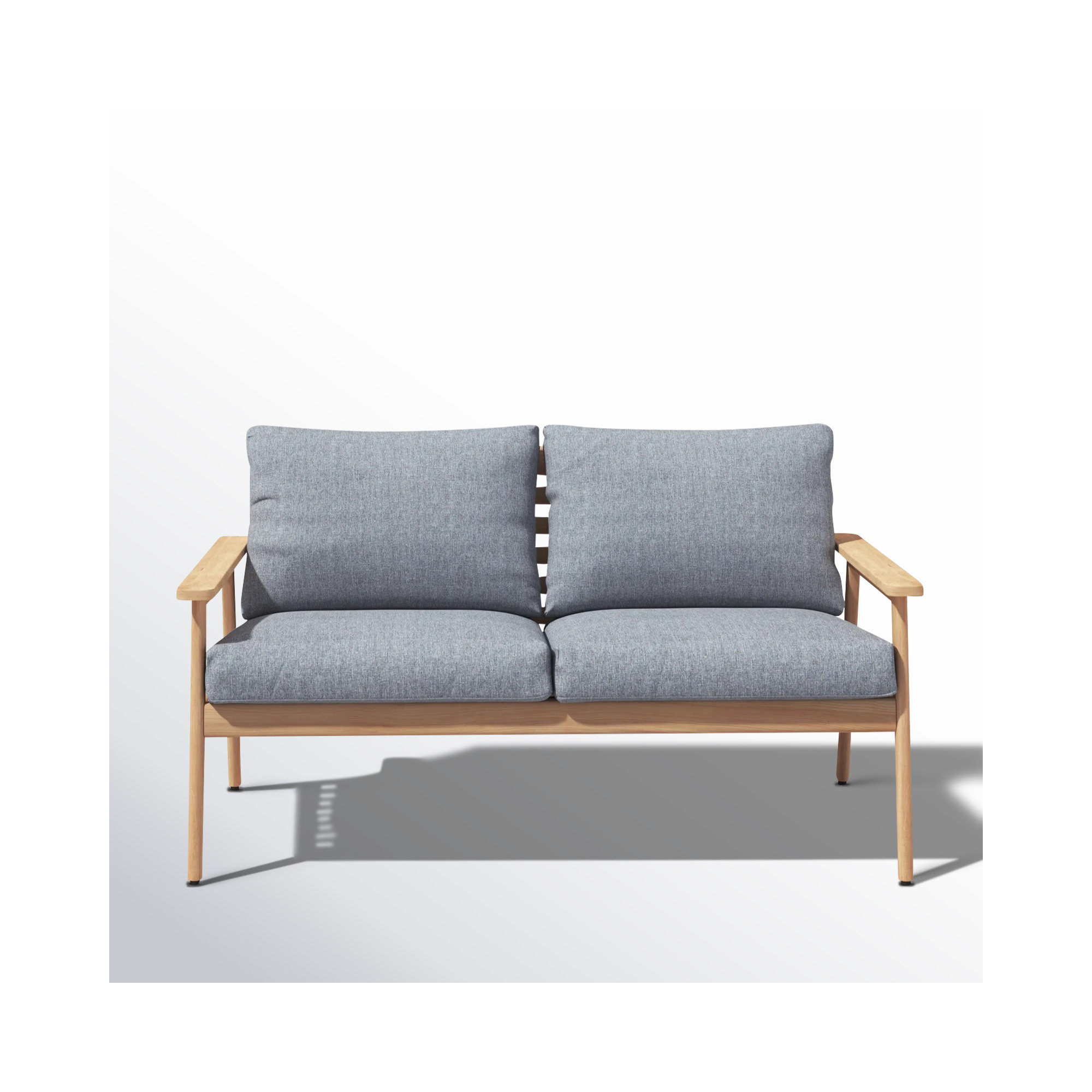 Tempo 58'' Wide Straight Teak Loveseat with Cushions