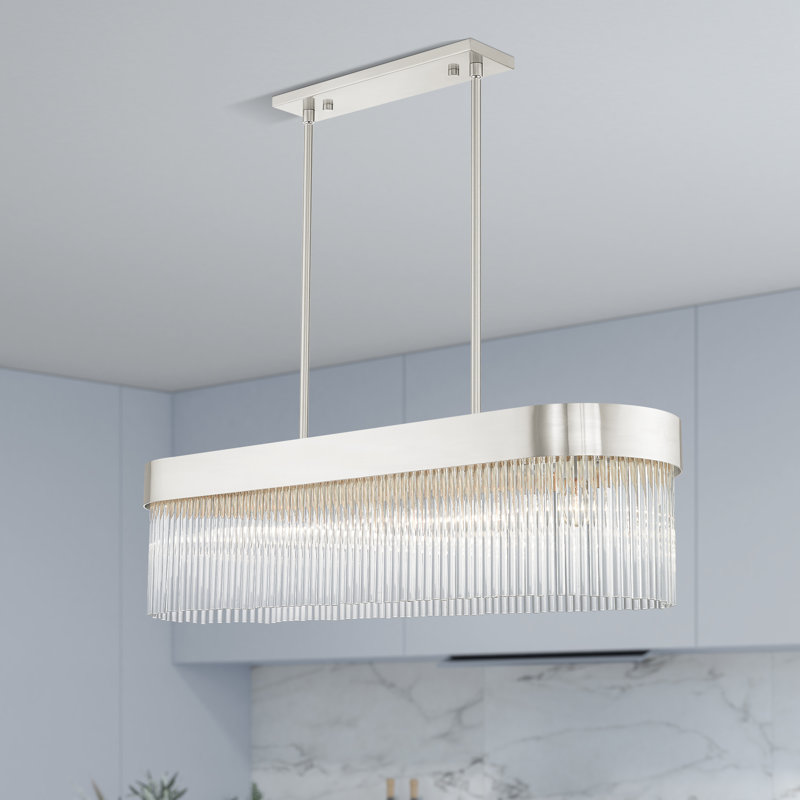 Bamey 6 - Light Kitchen Island Pendant, Brushed Nickel