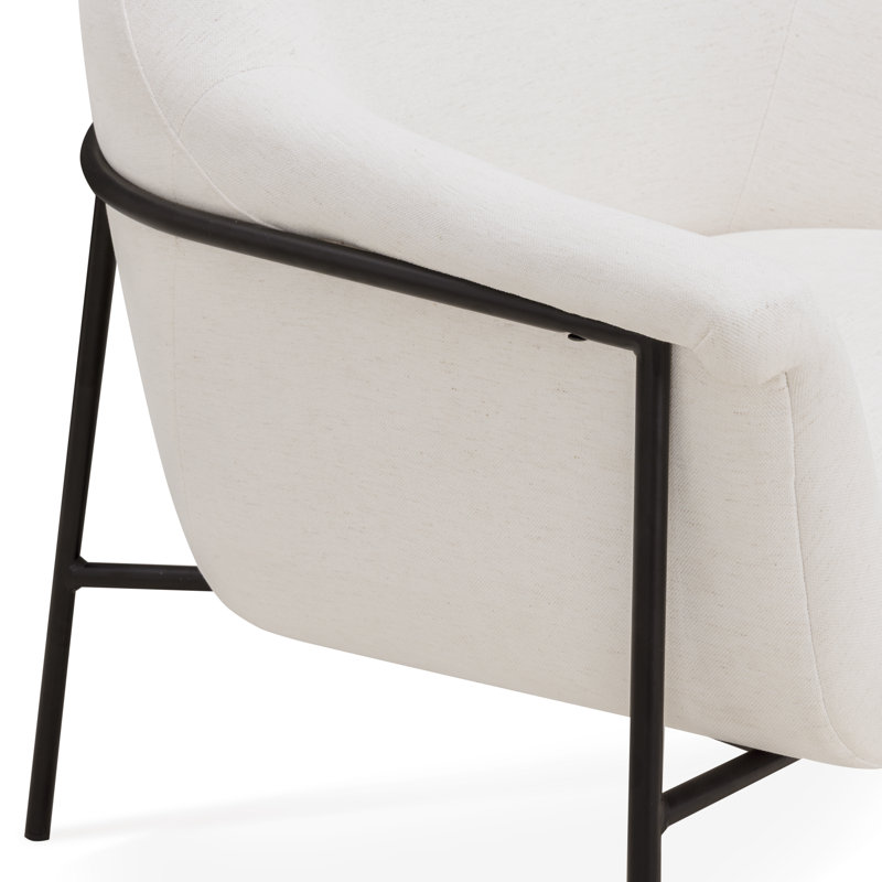 Fauteuil d'appoint en chenille crème Lua, Crème