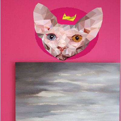 Décalcomanie murale polygonal Sphinx chat