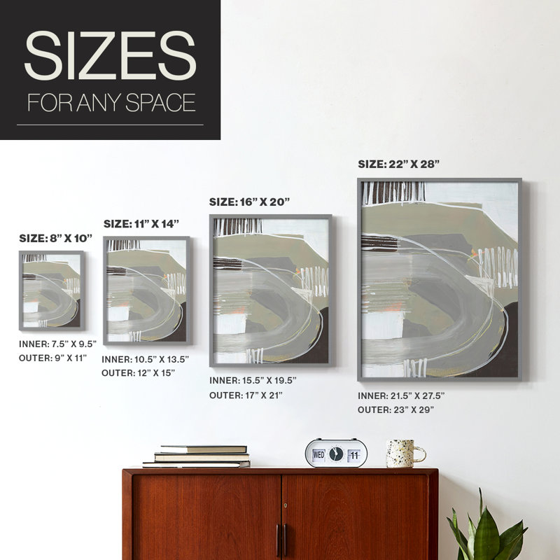 «Arching Neutrals I», reproduction encadrée - bois massif, Gris, H 10 po x l 8 po