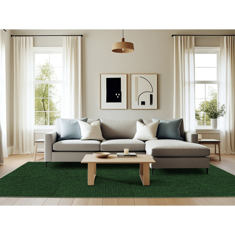 Tapis vert en laine, Rectangle 6 pi x 9 pi