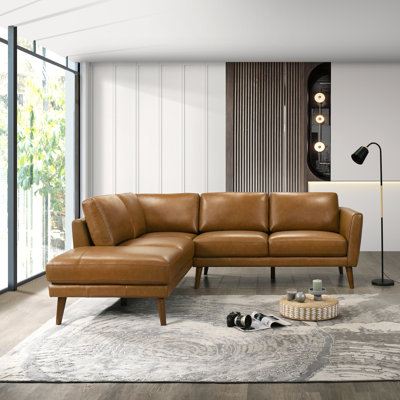 Mouloud 2-Piece Genuine Leather Sectional