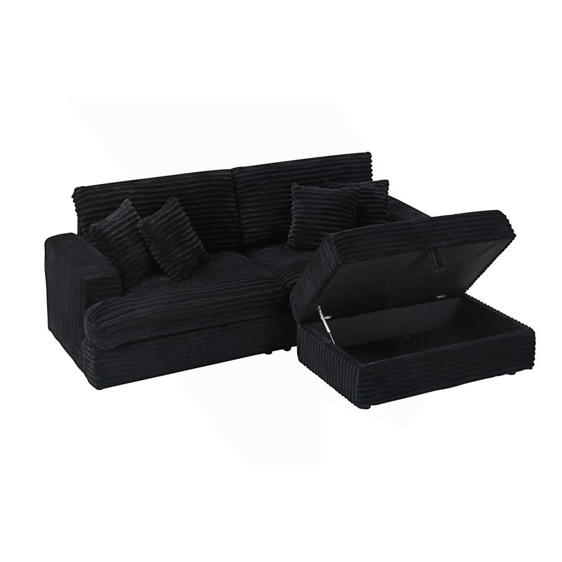 Modern Sofa With 4 Throw Pillows