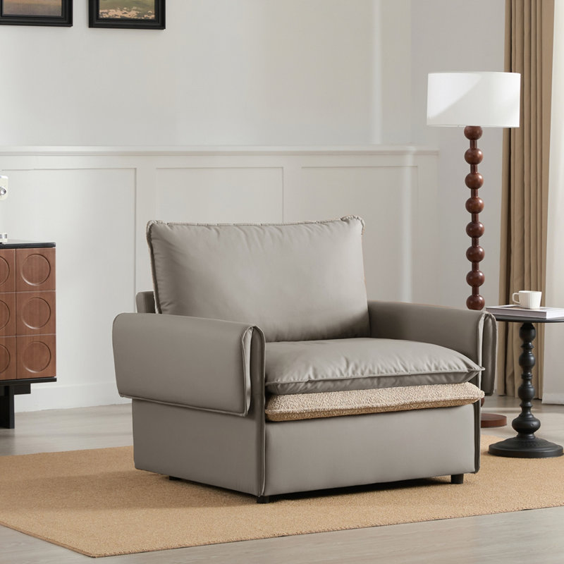 Fauteuil d'appoint surdimensionné de style moderne, Gris