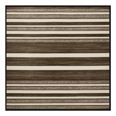  Tapis lavable rayé blanc bronze