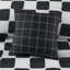 L'édredon double / grand moderne à carreaux comprend 2 taies décoratives, des oreillers, un tissu lavable, des taies et oreillers de literie compressés inclus, un motif en microfibre noir et blanc