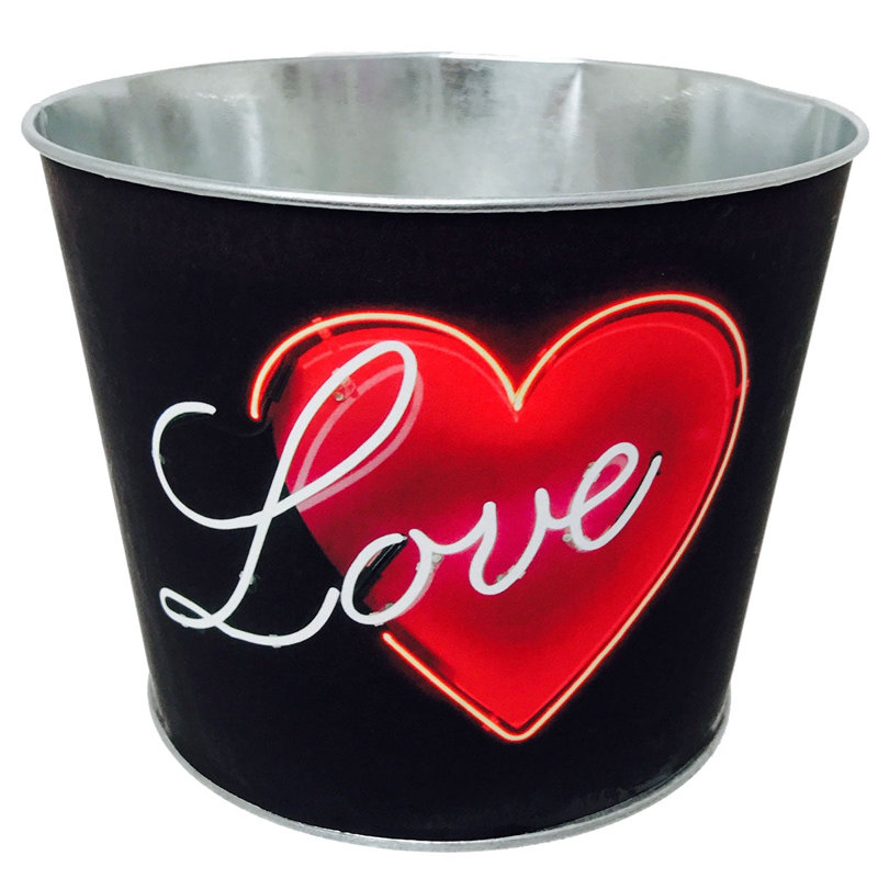 Seau en métal Neon Look Love