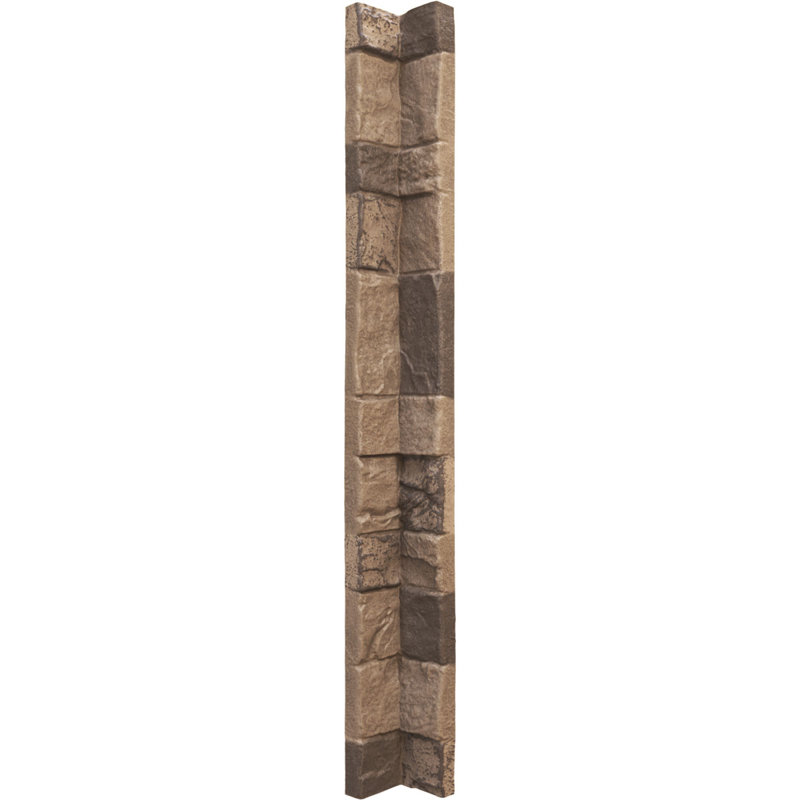 Panneau mural universel en faux coin en pierre 3 po x 48 po Universal, Gris fumé