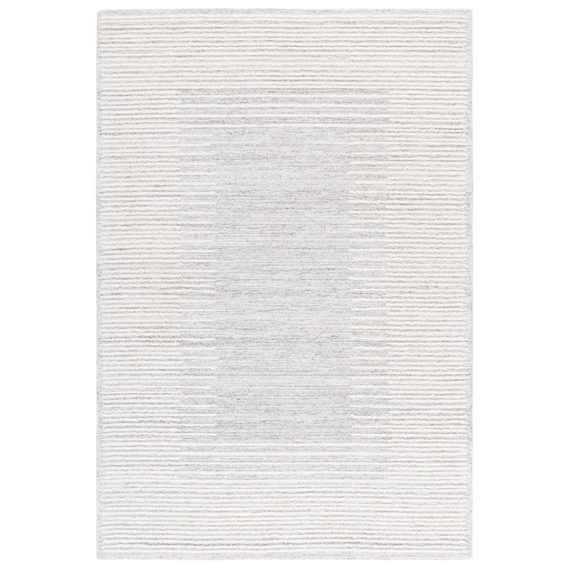 Tapis de couleur unie en coton touffeté à la main Abstract, Rectangle 4pi x 6 pi