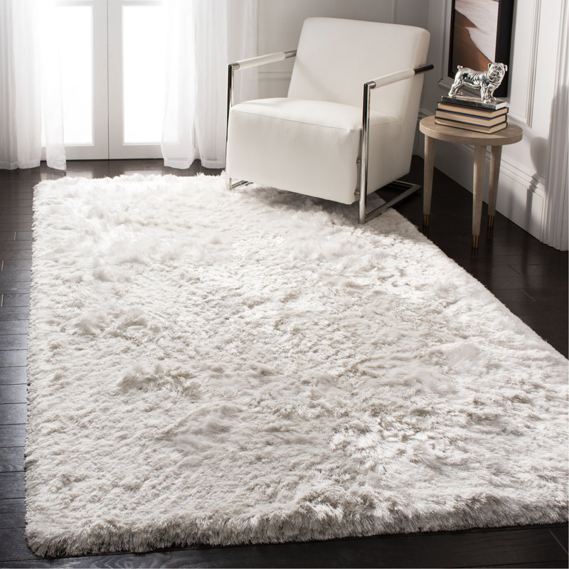 Morrell Hand Tufted Shag Solid Color Area Rug, Rectangle 3 pi x 5 pi