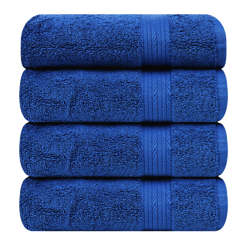 Ensemble de serviettes 100% coton super doux et absorbant Como, Bleu marine, Serviettes de bain - paquet de 16