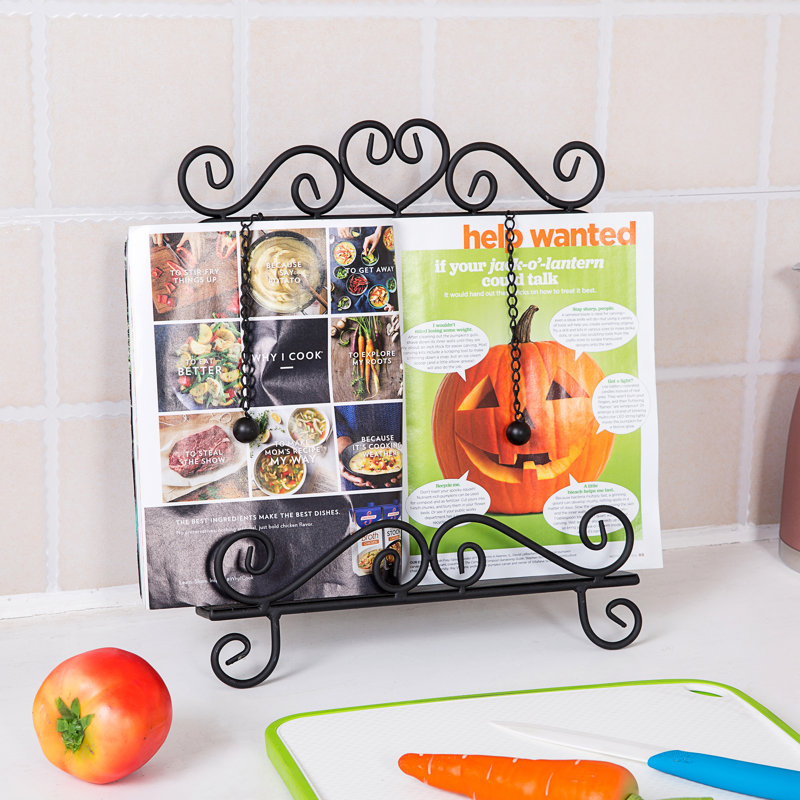 MyGift Kitchen Counter Metal Cook Book Stand | Wayfair