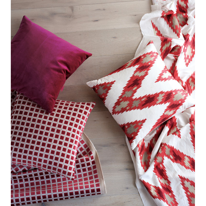 Velvet Square Pillow Cover & Insert, Feather, Plush Raspberry