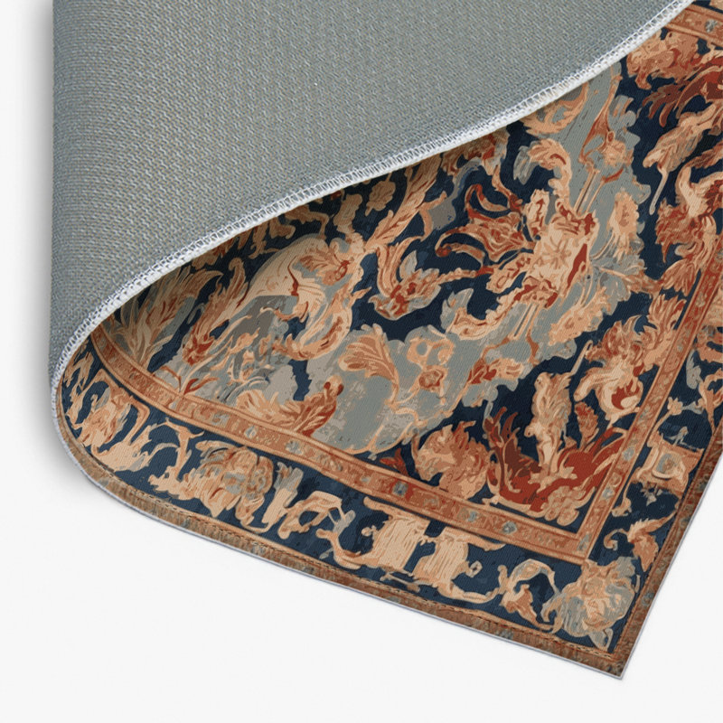Tapis d'intérieur et d'extérieur brun français, Rectangle 4pi x 6 pi