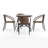 Amlie 28" W Square Glass 4-Person Dining Set with Stackable Chairs-1029444495