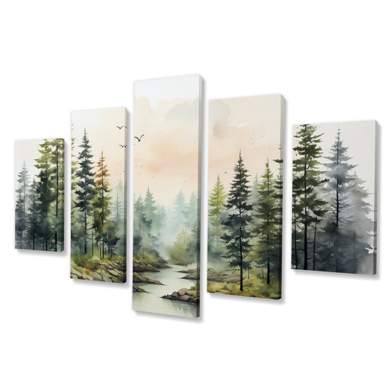 Art mural sur toile, 5 panneaux