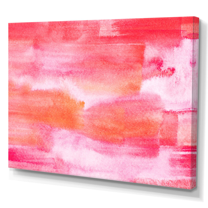 «Dark Pink and Red Waves», reproduction sur toile flottante, H 24 po x l 36 po x P 1 po, Toile tendue