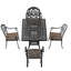 Mobilier de patio en aluminium coulé - 5 places, protégé, assise rembourrée, table rectangulaire, jeu de plein air avec 4 coussins 5, fabrication, sièges-1681034391