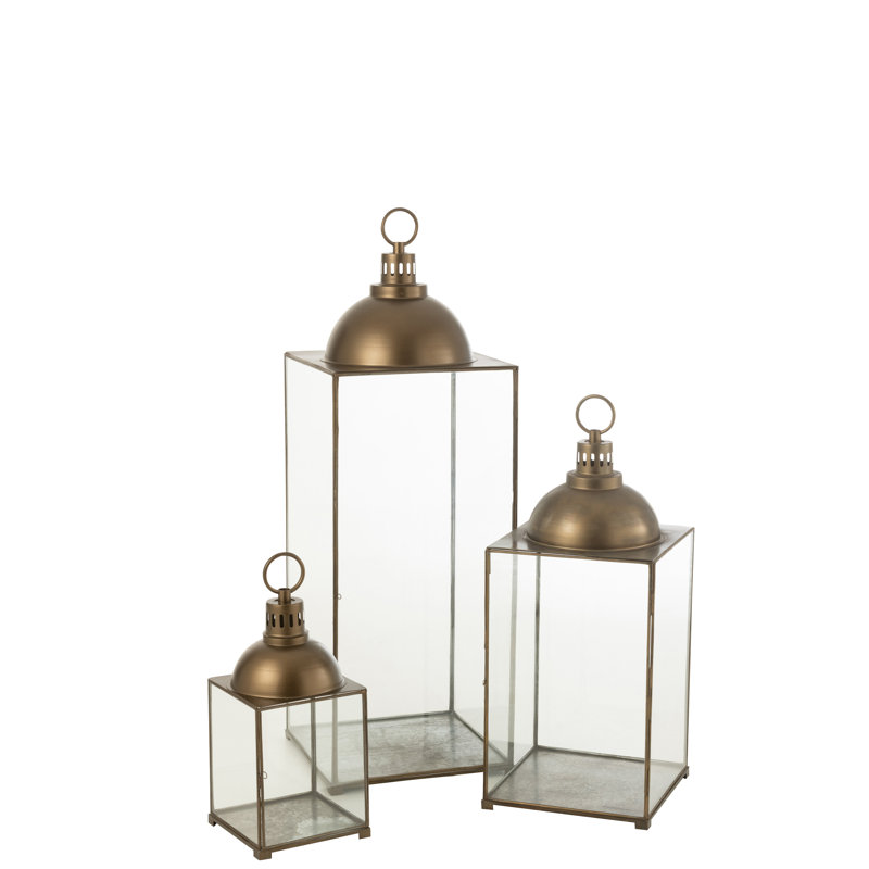 A Nice Product Wood Tabletop Lantern, 121cm H x 41cm W x 41cm D, Bronze