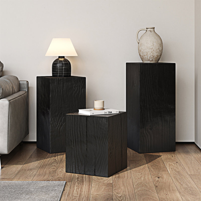 Ensemble de tables d'appoint d'extérieur, Noir