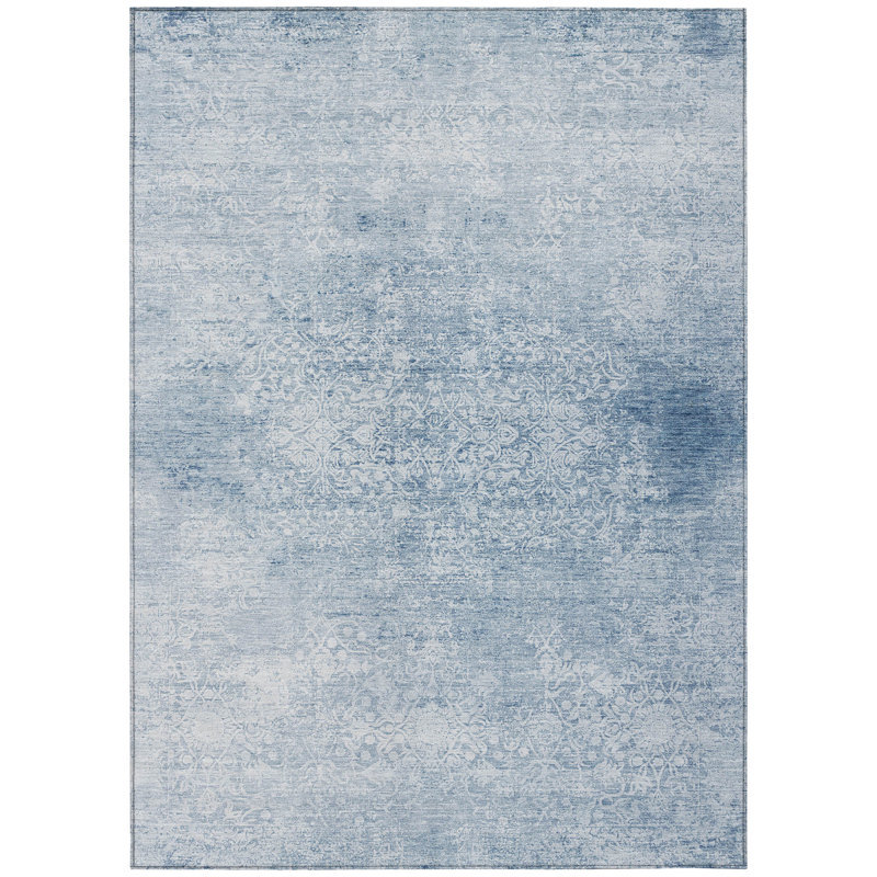 Machine Washable Indoor/Outdoor Xhevrie Sky Rug, Rectangle 5' x 7'6"