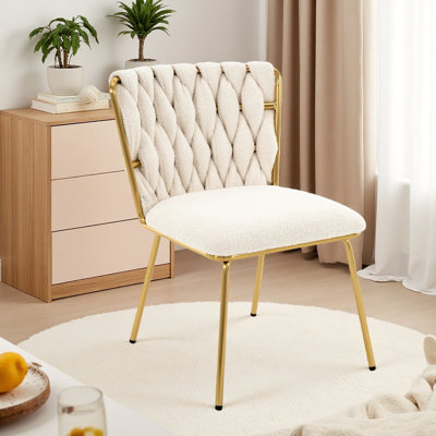 Waiting Room Chair Velvet Vanity Dining Chairs, Upholstered Makeup Accent Reading Chair,Metal Legs for Kitchen, Bedroom, Living Room