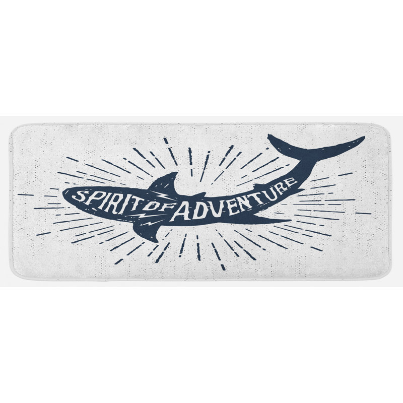 Tapis de cuisine indigo perle "" à l’esprit d’adventure "par le corps de poisson