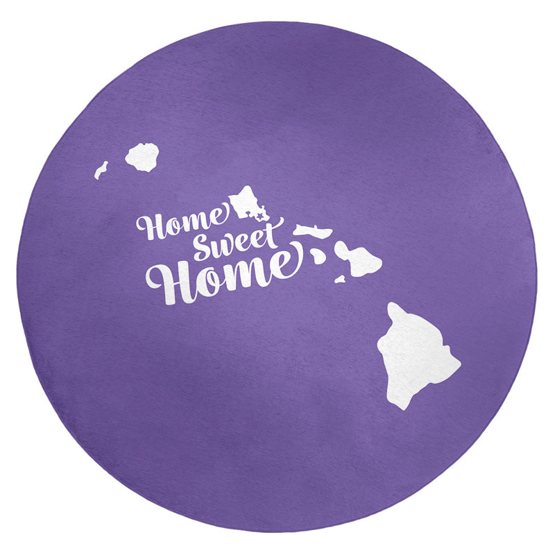 Tapis en poly-chenille honolulu à la maison, Rond 5 pi