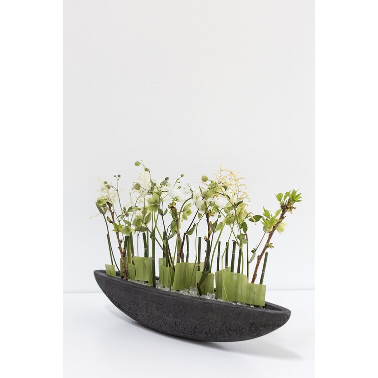 Black Indoor / Outdoor Stoneware Table Vase