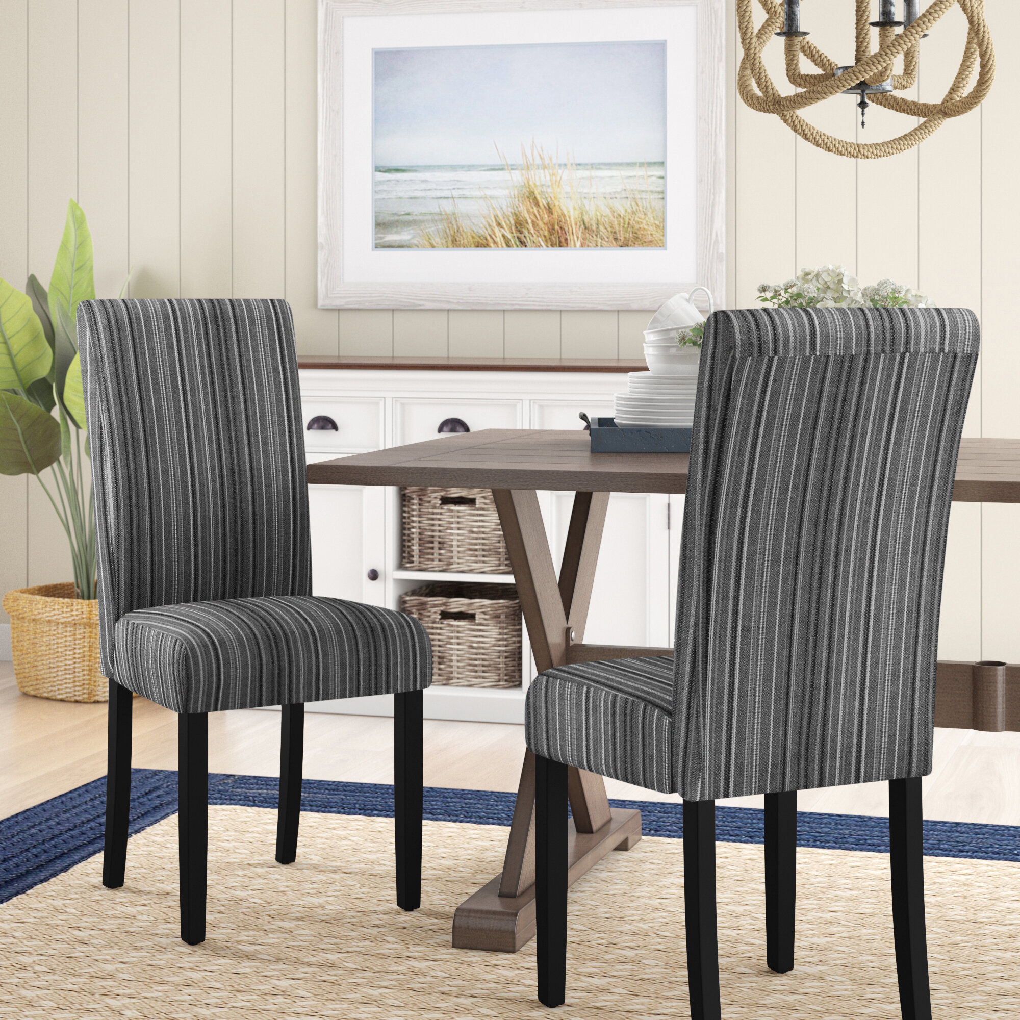 Indoor Dining Chair Cushion Andover Mills Fabric: Midnight