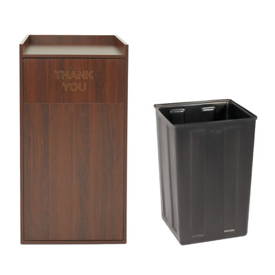 Enceinte de dessus de plateau en bois de qualité commerciale 40 gallons avec doublure de poubelle