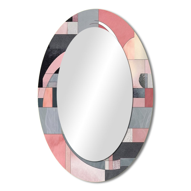 Miroir mural ovale rose Transcendent Angles I, 36 po x 24 po