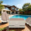  Housse pour table de patio - Housse carrée pour table et chaises d'extérieur imperméable - 76 x 76 po, brun clair et kaki