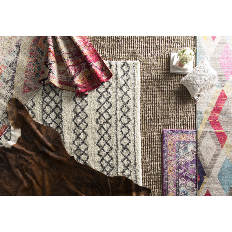 Tapis en jute naturel/gris Alda, Carré 8 pi