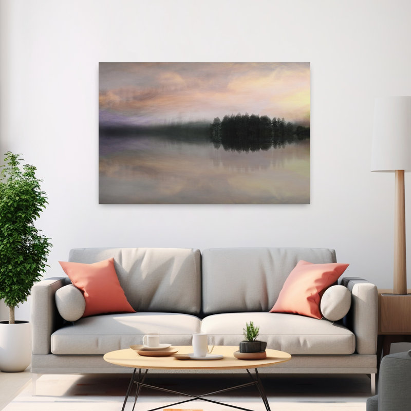 «Toned Twilight Abstract Peaceful Serene Forest Landscape», art mural, H 40 po x l 60 po