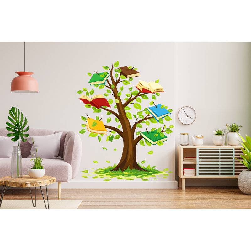 Décalcomanie murale arbre arbre pour enfant, H 13 po x l 10 po