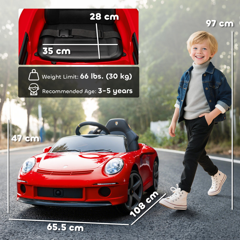 AIYAPLAY RUF GT Licensed Electric Car for Kids 12V Suspension System, Red