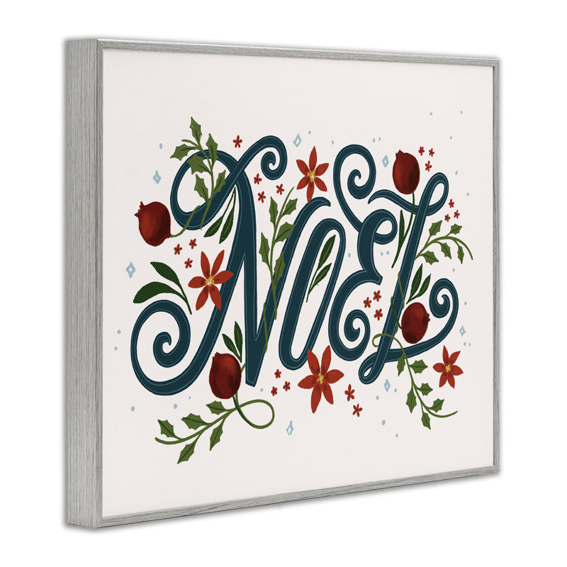 Noel with Rustic Winter Botanicals, art de la giclée encadrée, design par Loni Harris, H 11 po x l 14 po
