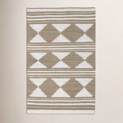 Flatweave Block Print Jute Rug