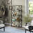 Celine 66"H 4-Tier Metal Glass Wide Rectangular Bookcase in Blackened Bronze-1613347423