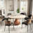 Otelia 5Pcs Dining Set + White Big Chairs For 4/6/8/10-1229845542-1229845541-1237539253