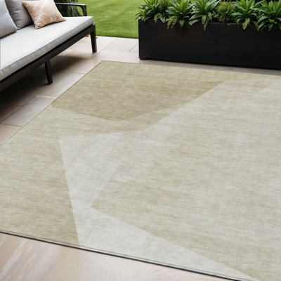 Tapis intérieur lavable abstrait taupe 5 pi x 8 pi