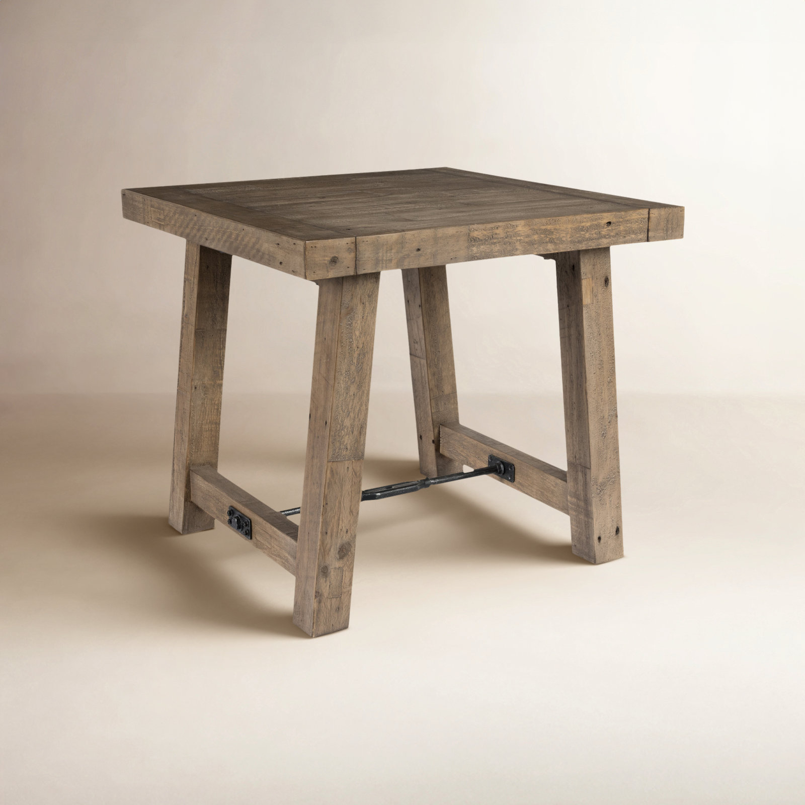 Edelen Solid Wood End Table, Distressed Brown