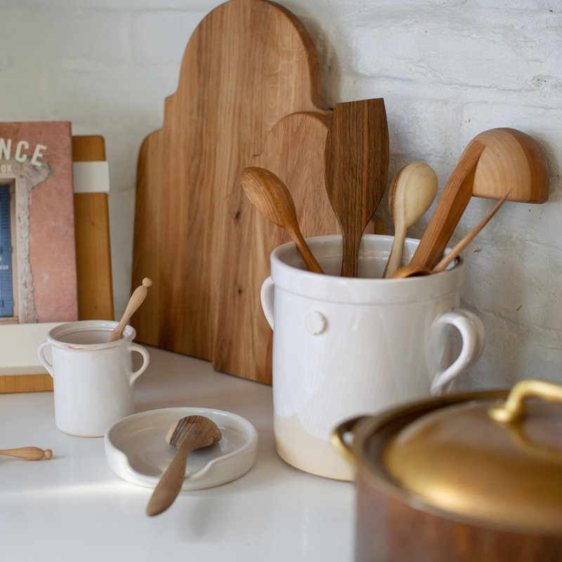 Euro Serving Spoon Set, Fruitwood