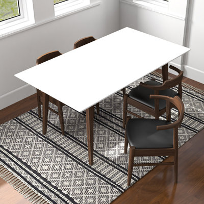 Khyasia 4 - Person Solid Wood Solid Wood Top Four Leg Dining Set
