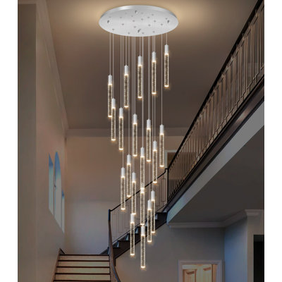 Light High Ceiling Dimmable Crystal Chandelier