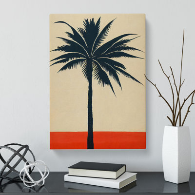 Palm Tree Sgraffito - Wrapped Canvas